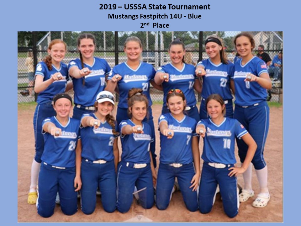 2019 Mustangs 14U-Blue - 2nd Place - USSSA State Tournament